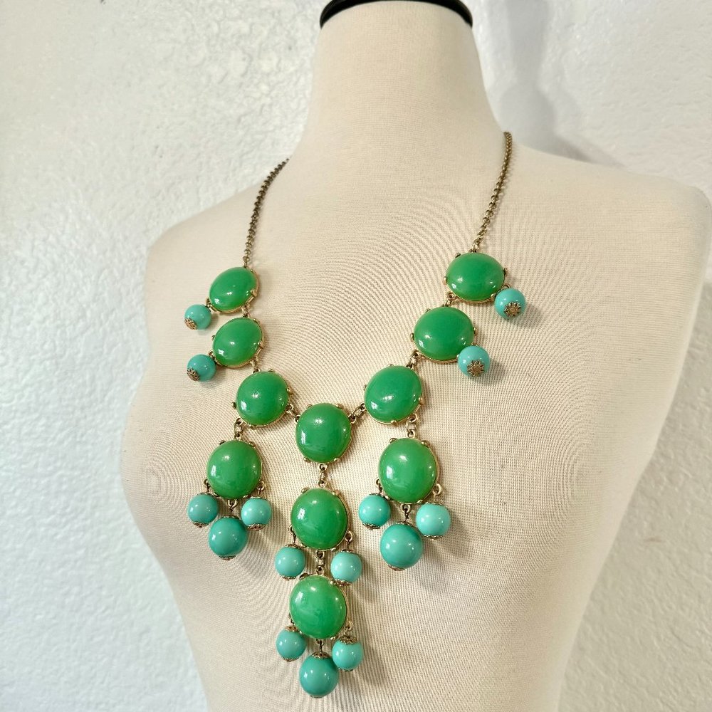 J.Crew Bubble Statement Necklace Jade Green & Mint Bauble